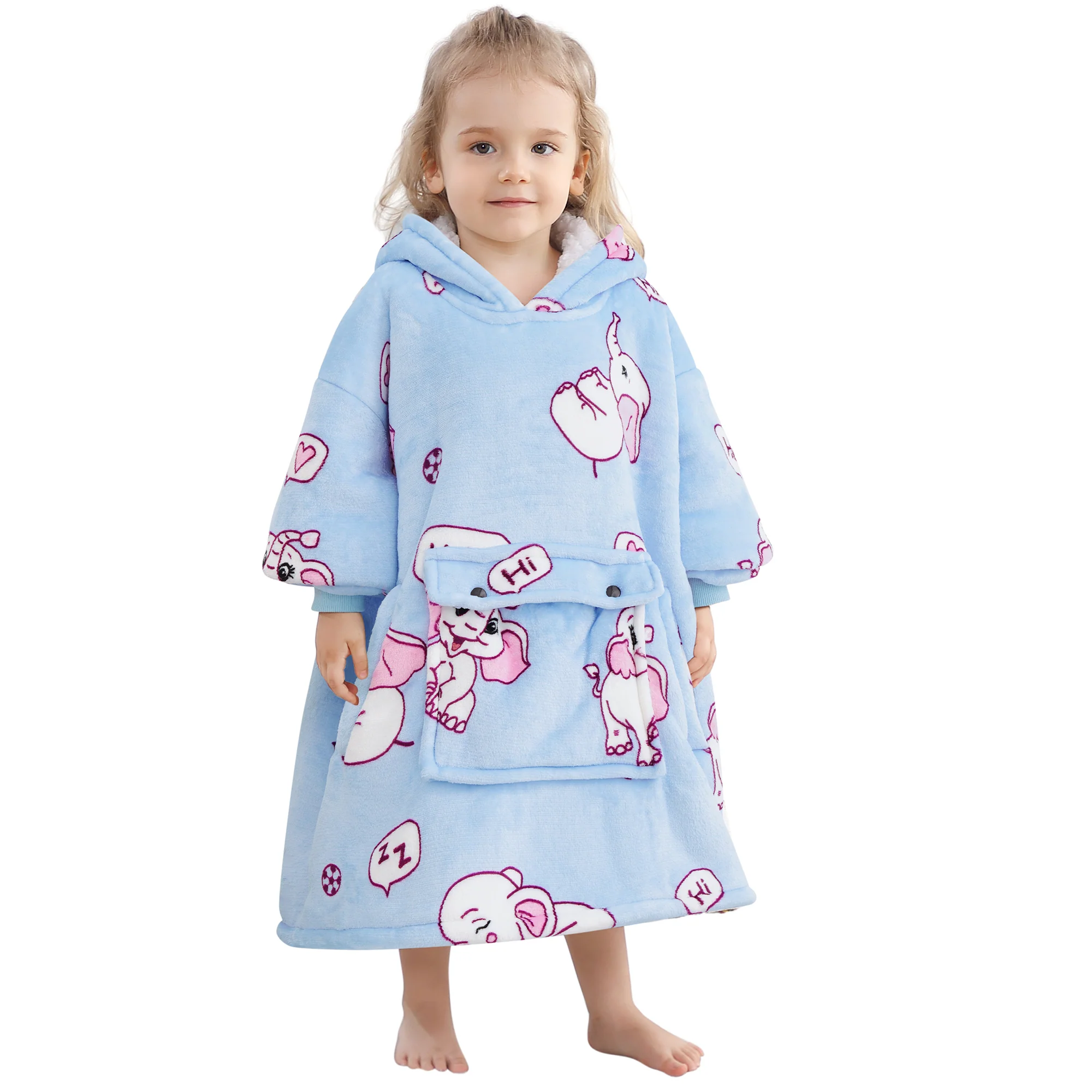 Elephant Blanket Hoodie Kids