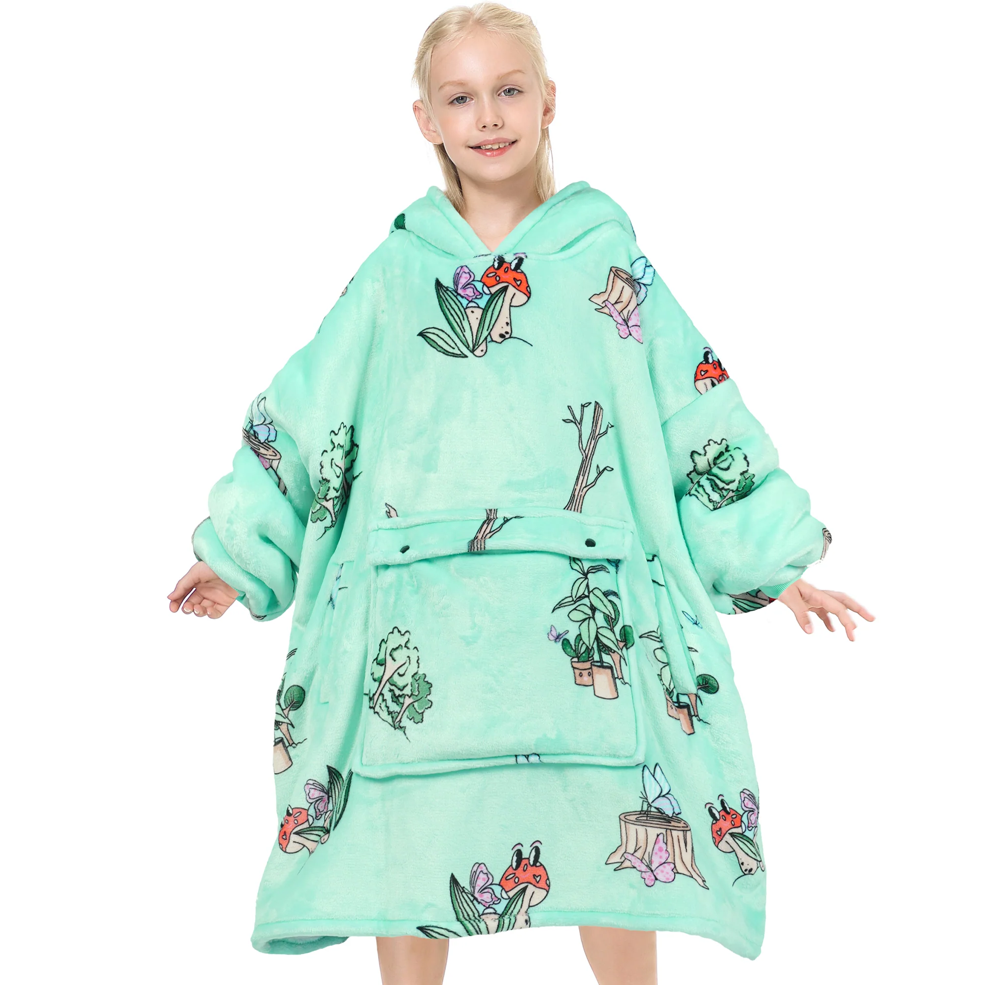 Plants Blanket Hoodie Teen