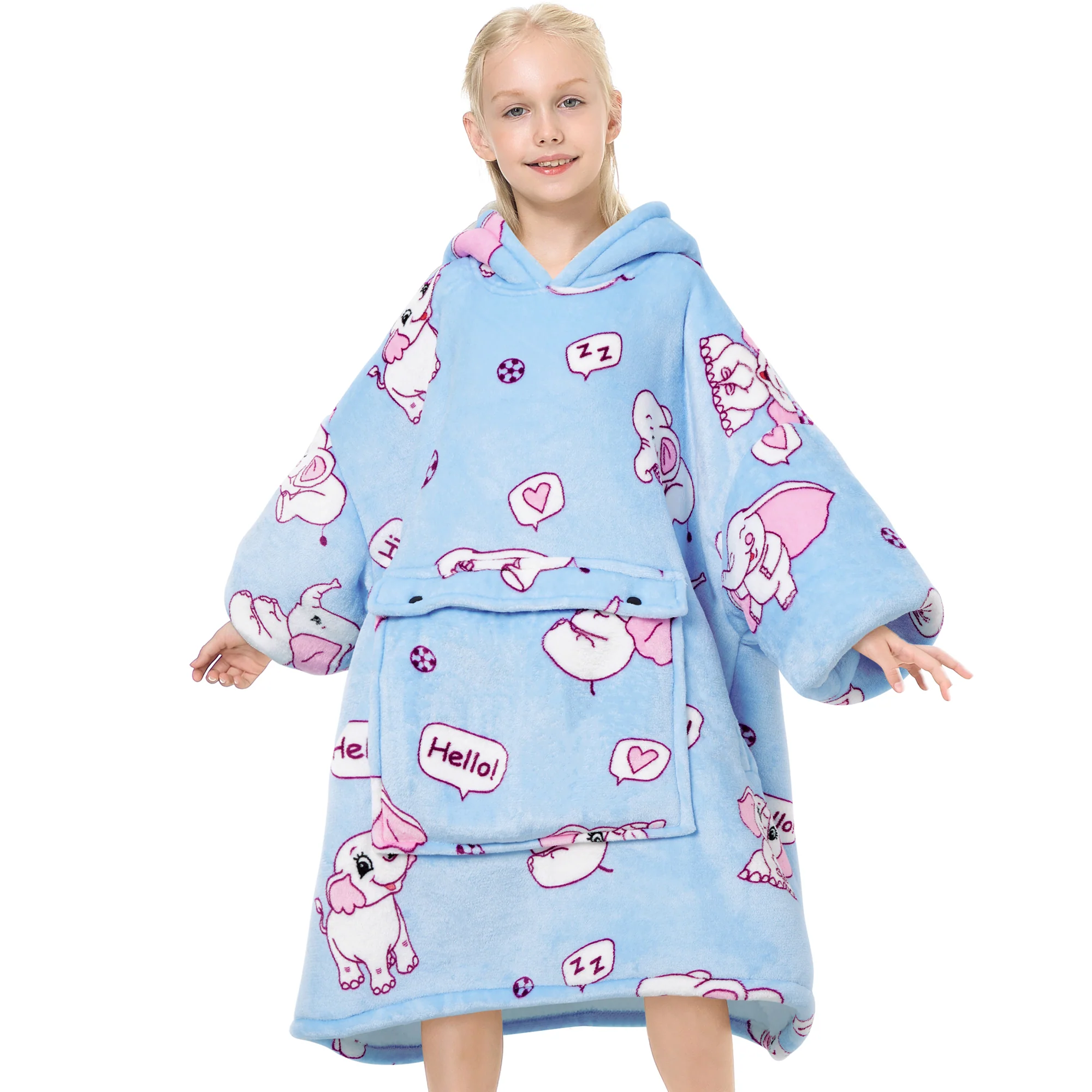 Elephant Blanket Hoodie Teen