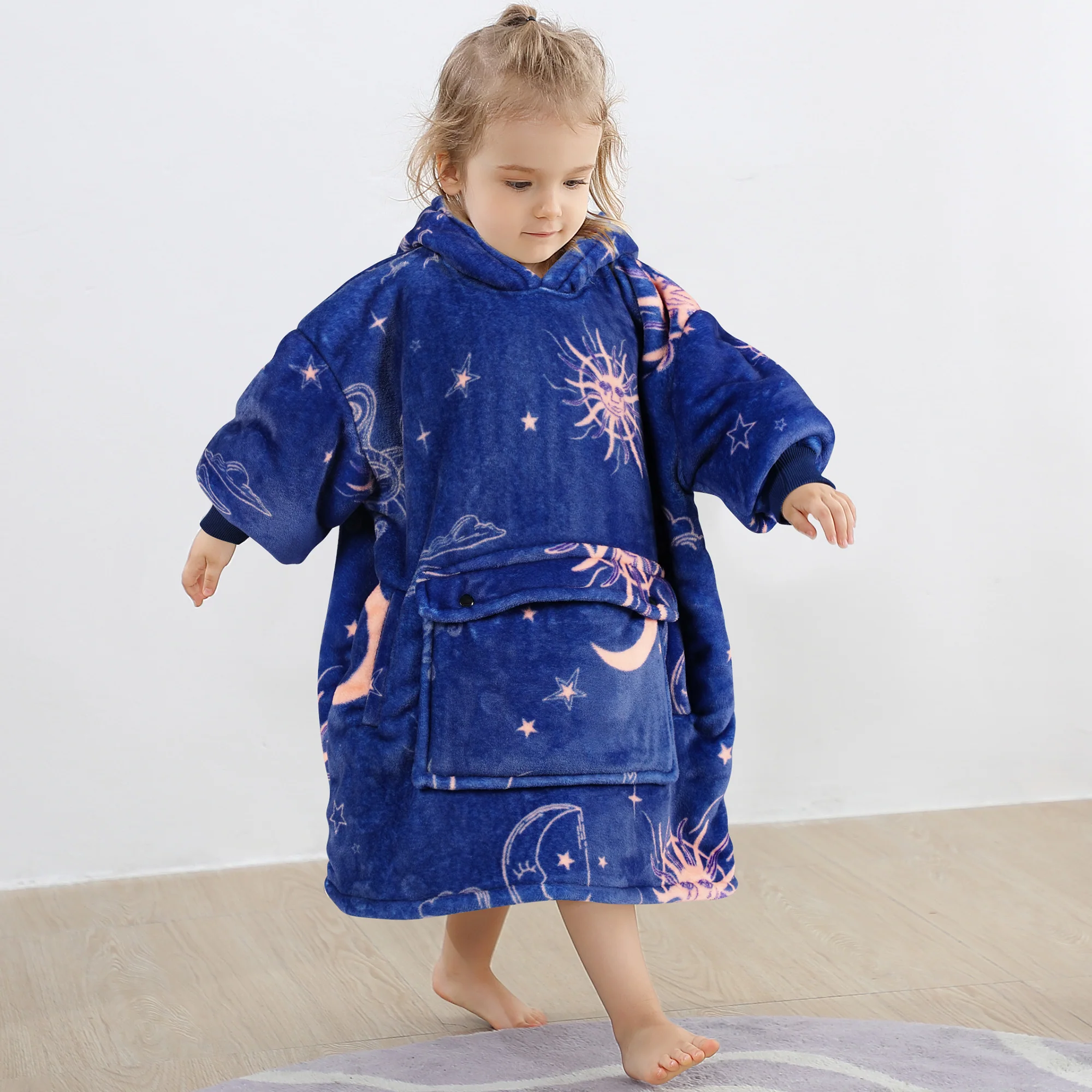 Sun and Moon Blanket Hoodie Kids