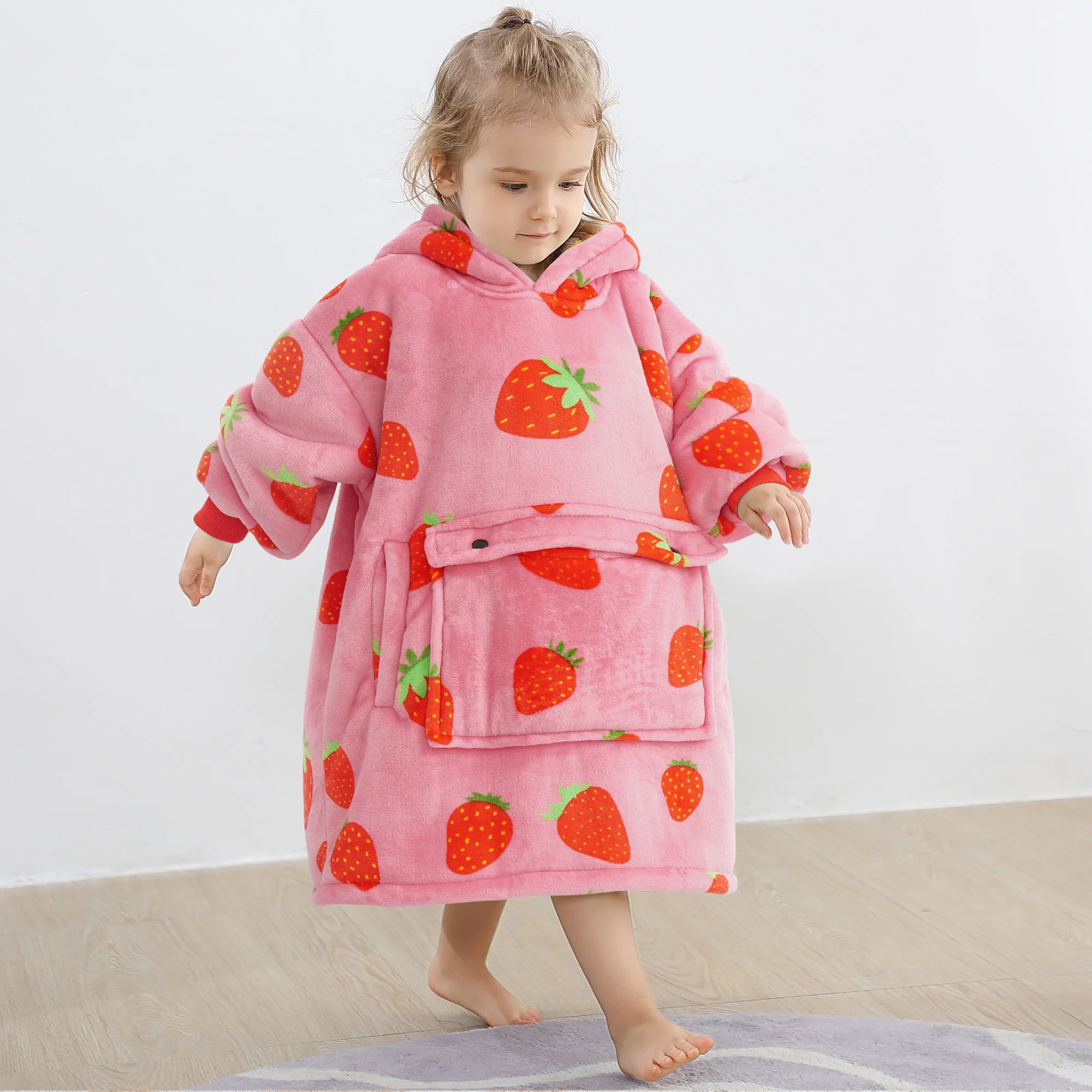 Strawberry Blanket Hoodie Kids