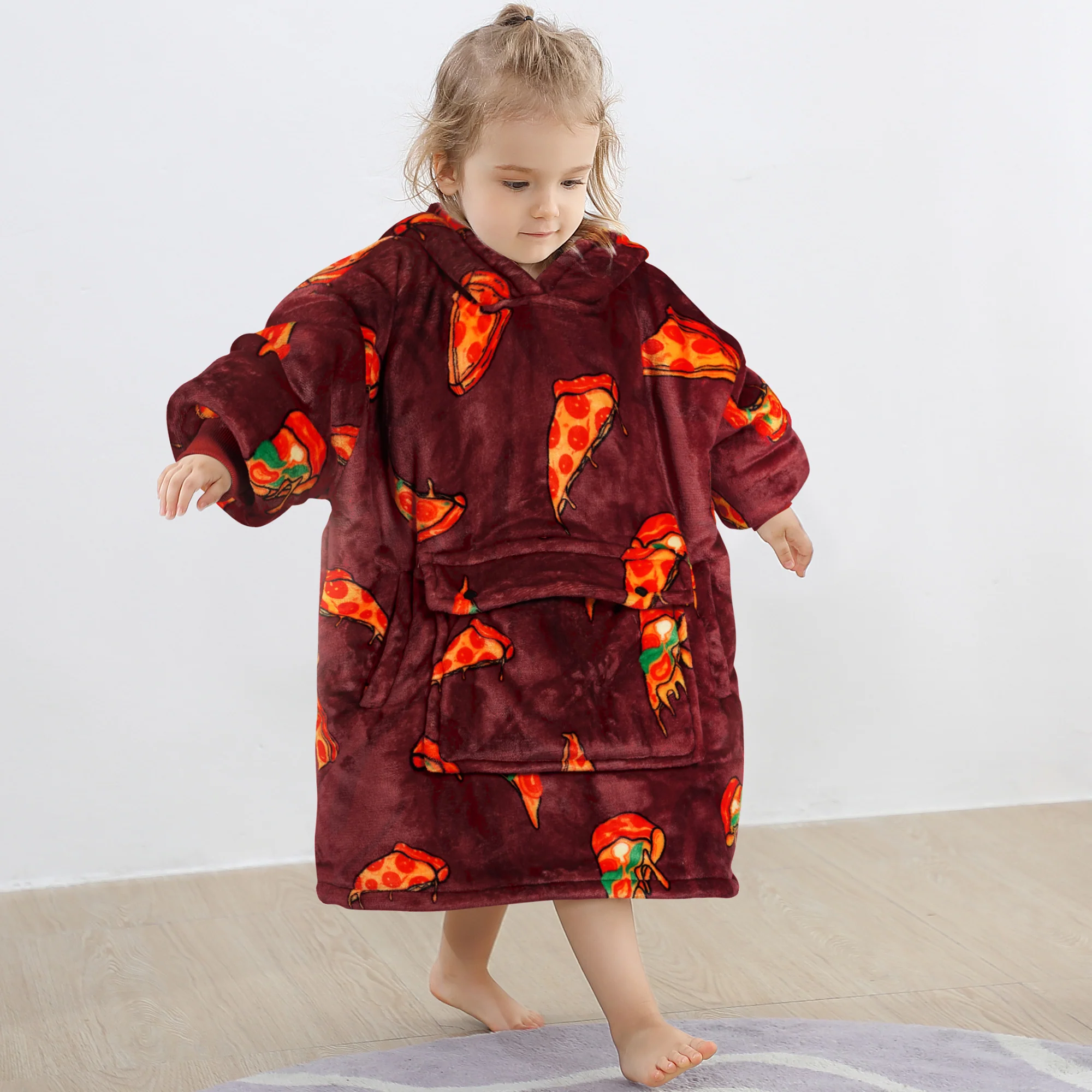 Pizza Blanket Hoodie Kids