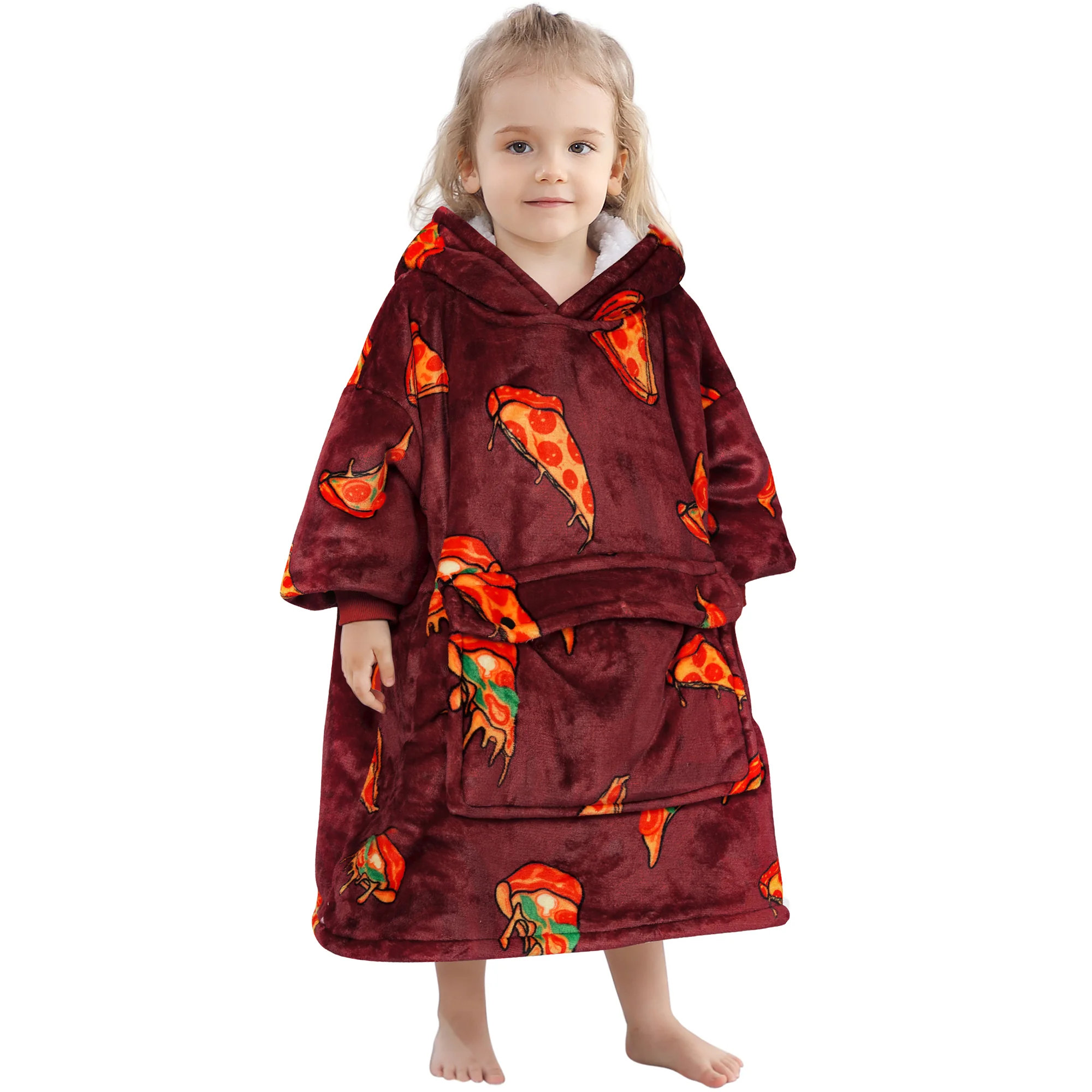 Pizza Blanket Hoodie Kids