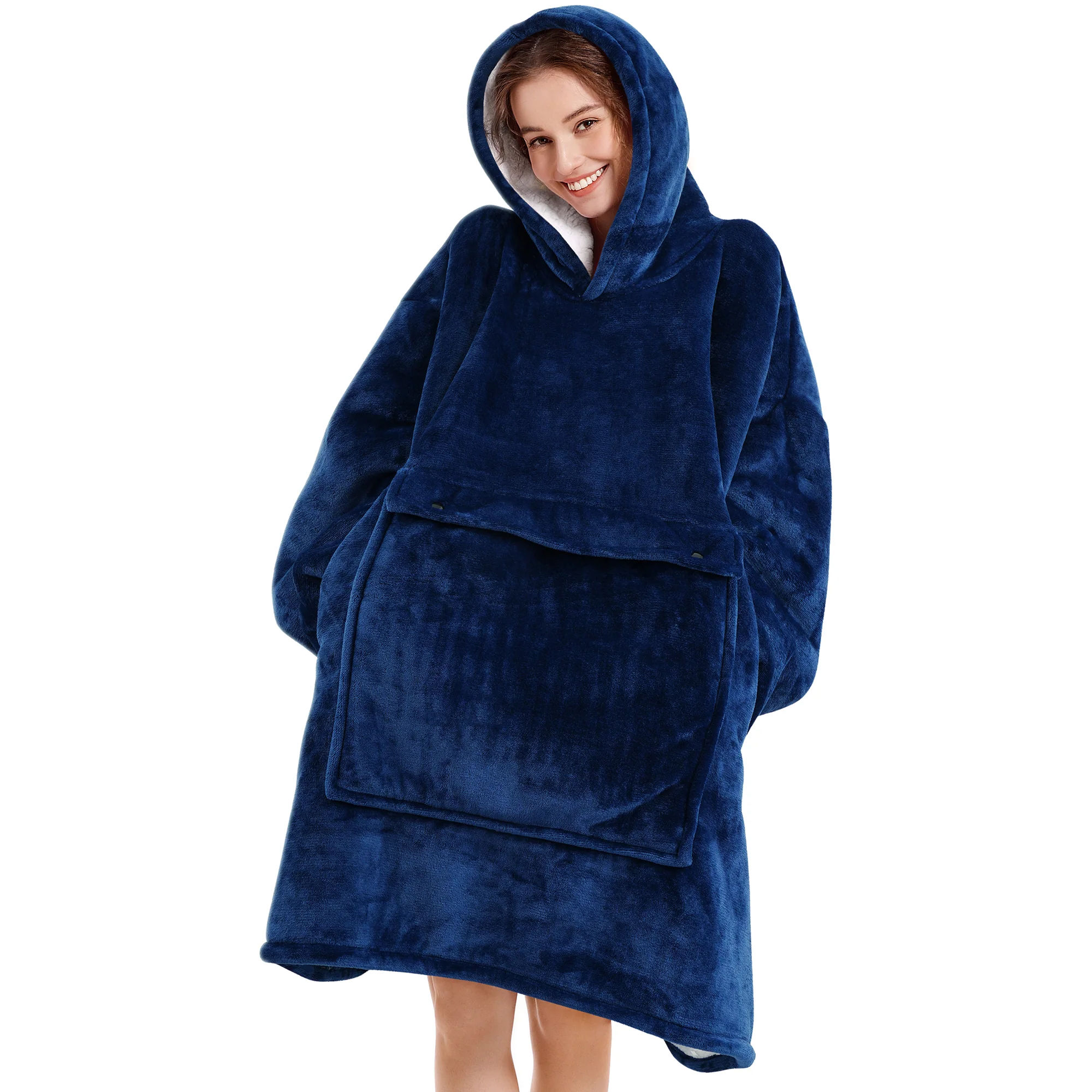 Navy Blue Blanket Hoodie