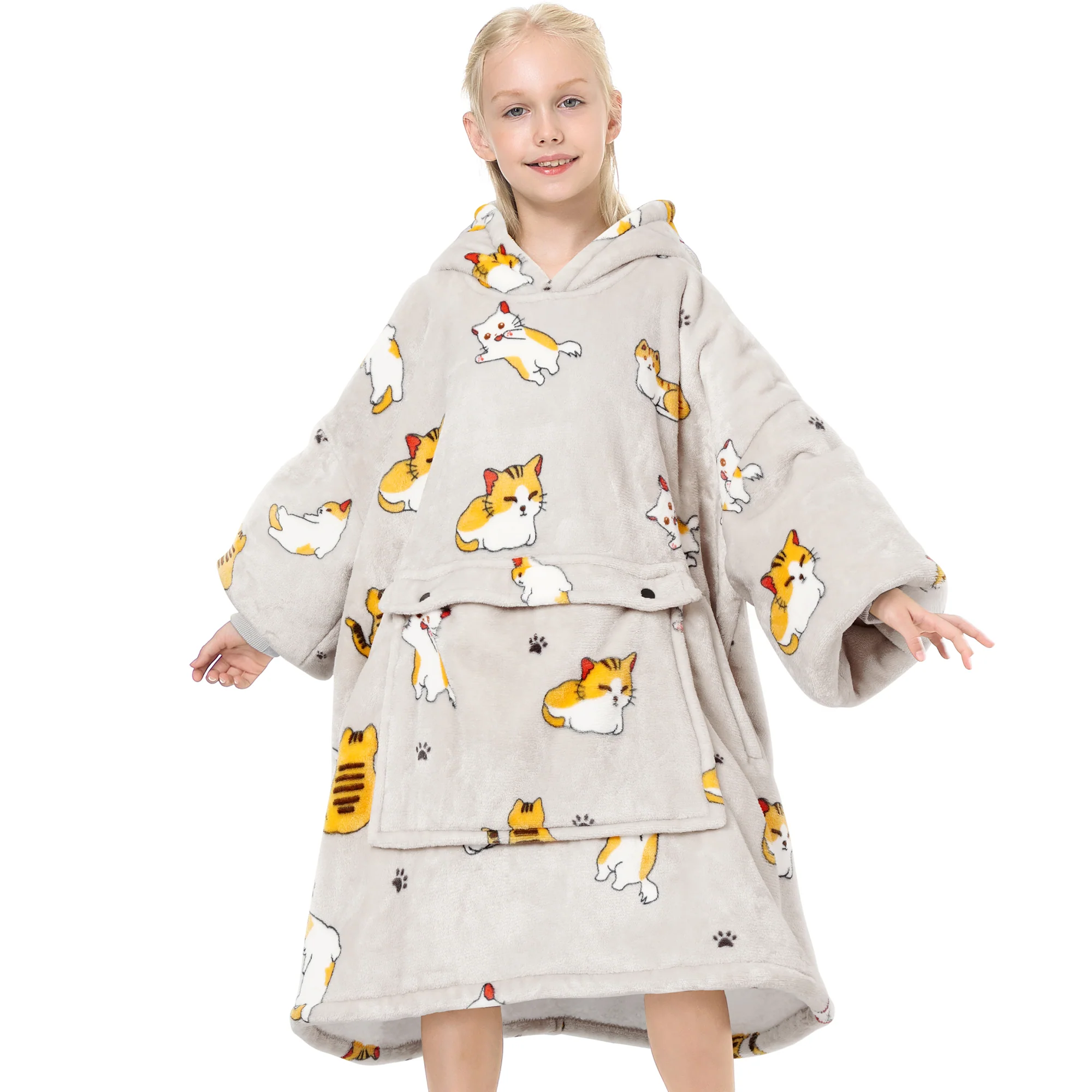 Cat Blanket Hoodie Teen