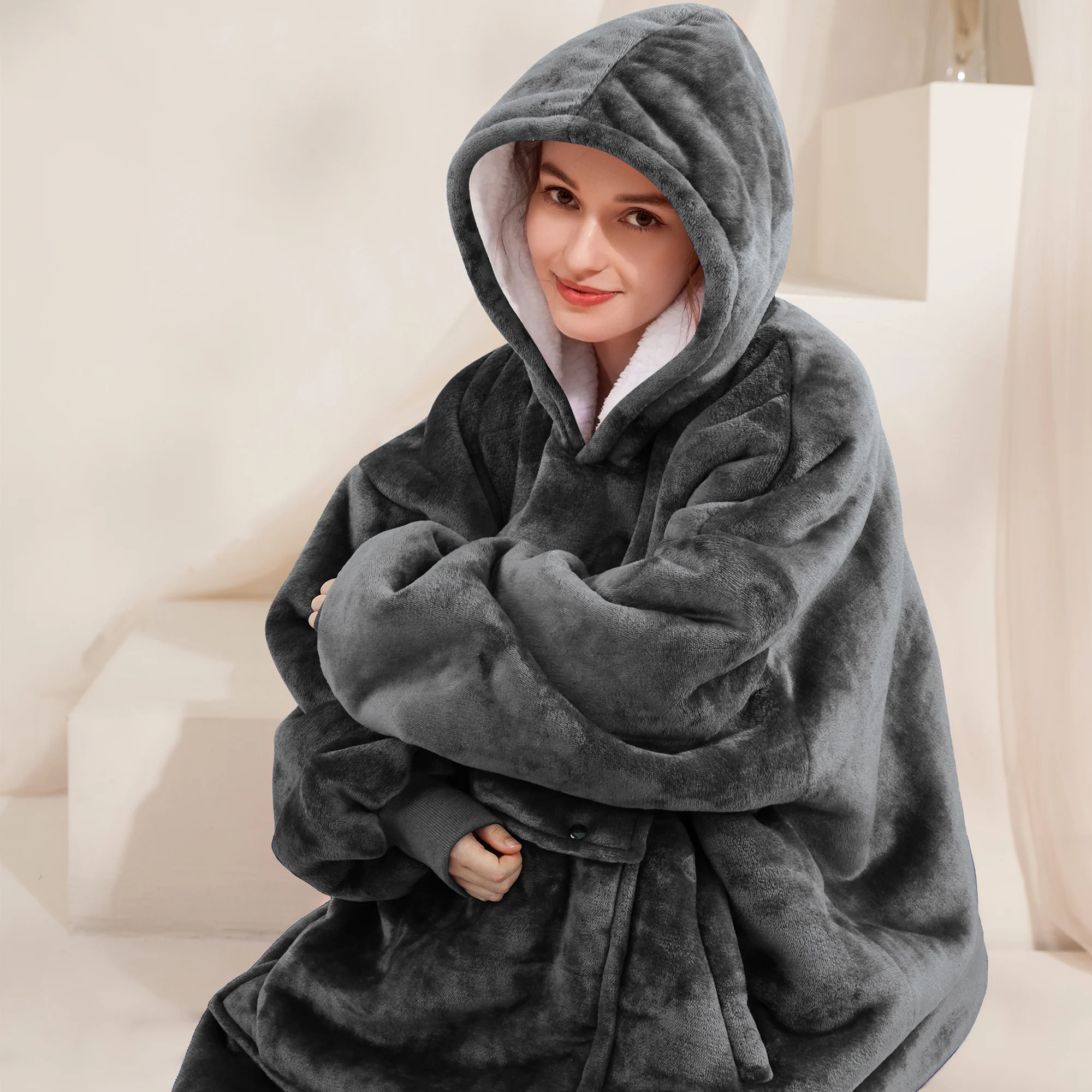 Dark Gray Blanket Hoodie