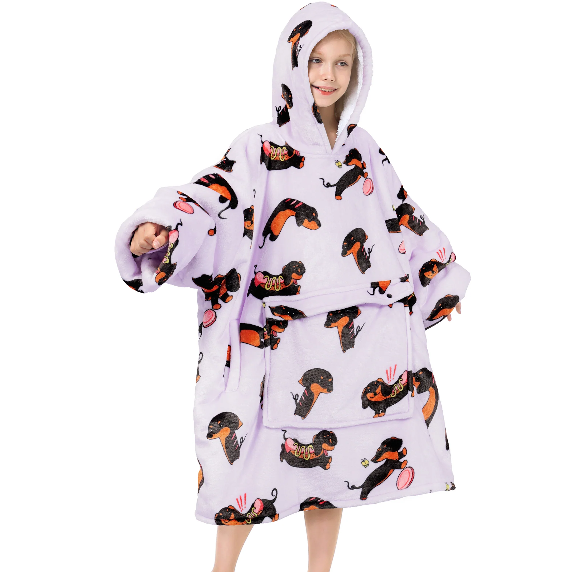Dachshund Blanket Hoodie Teen