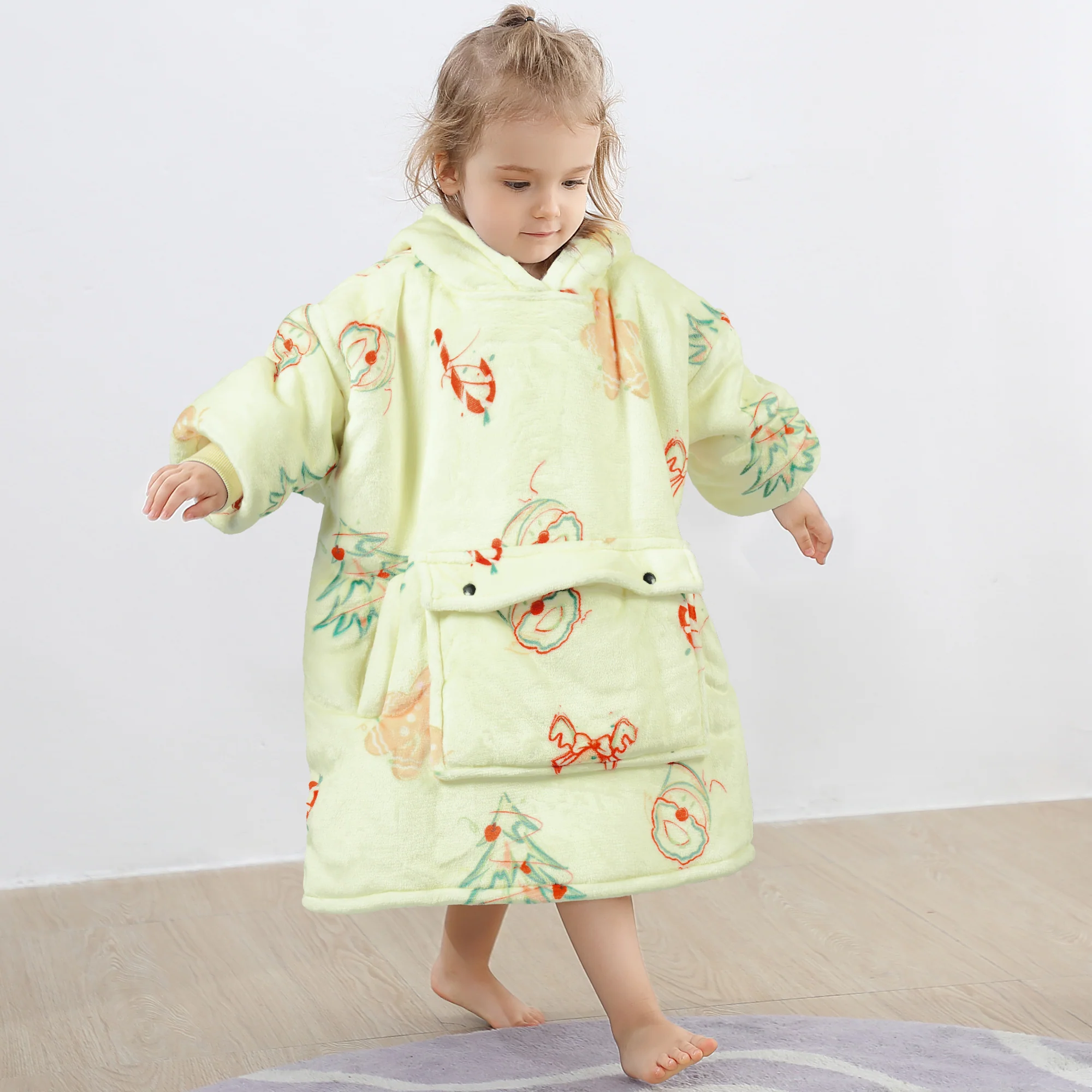 Gingerbread Man Blanket Hoodie Kids