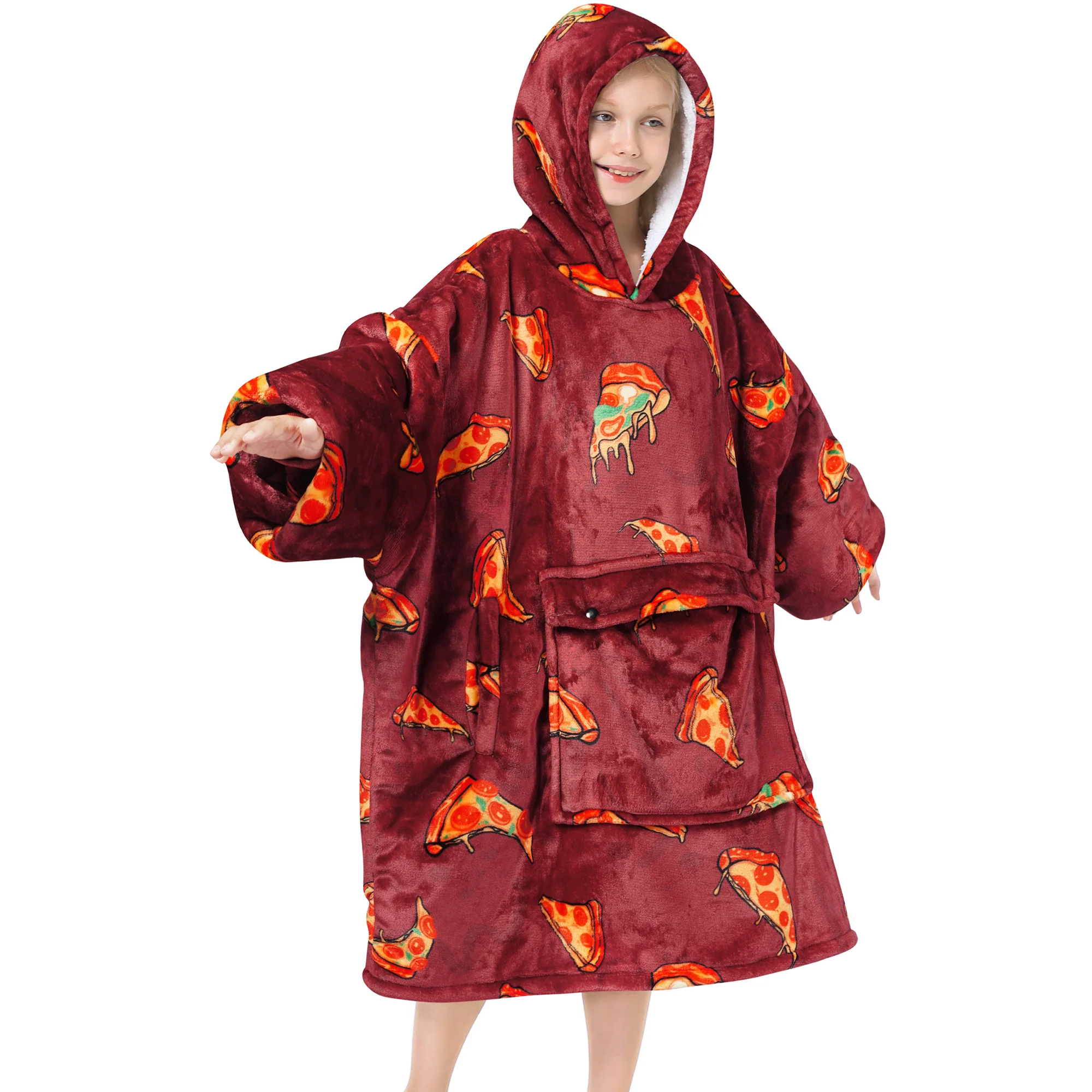 Pizza Blanket Hoodie Teen