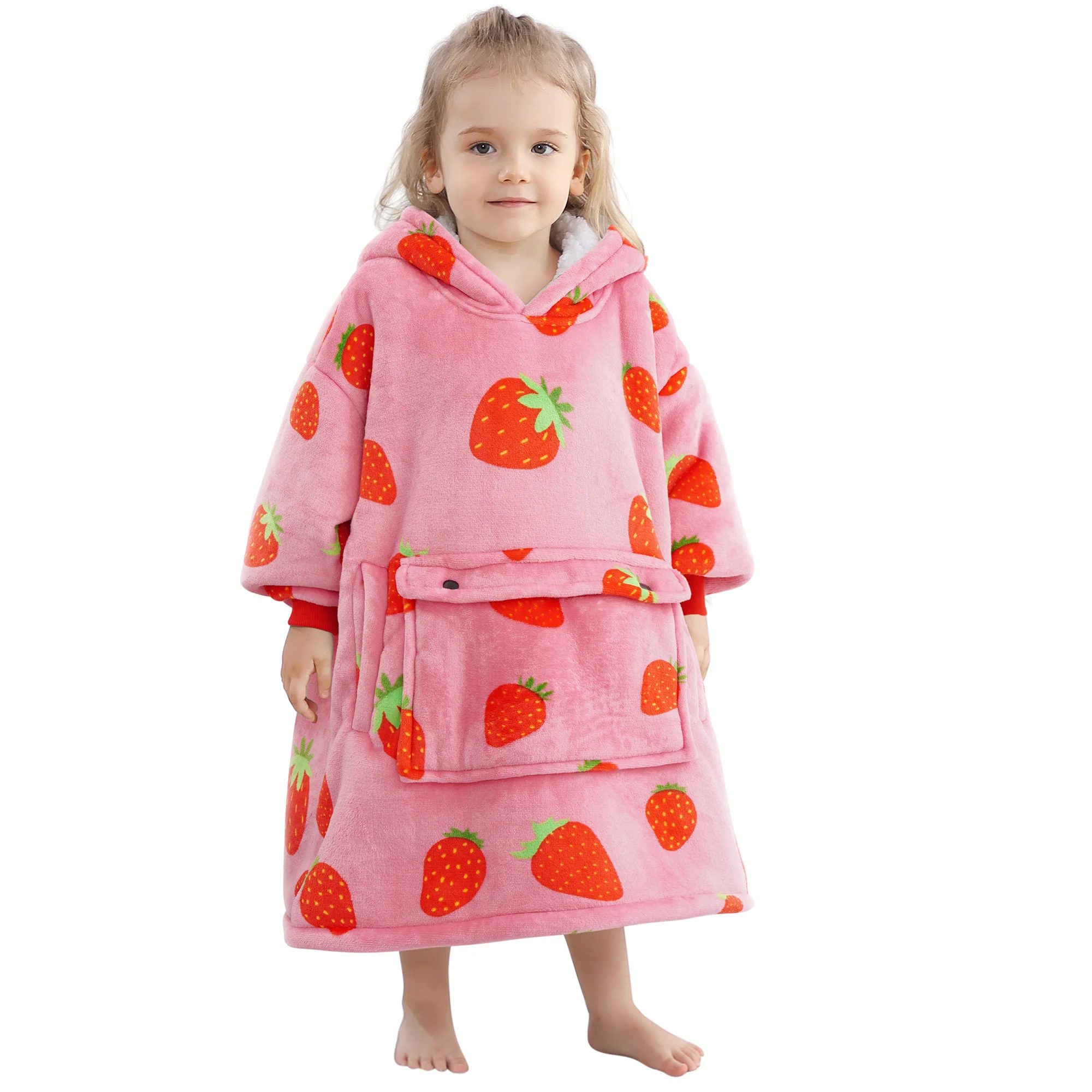 Strawberry Blanket Hoodie Kids