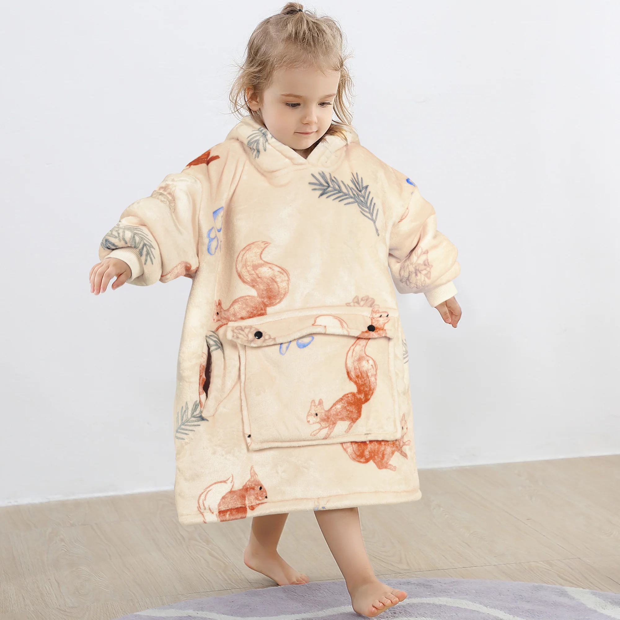 Squirrel Blanket Hoodie Kids