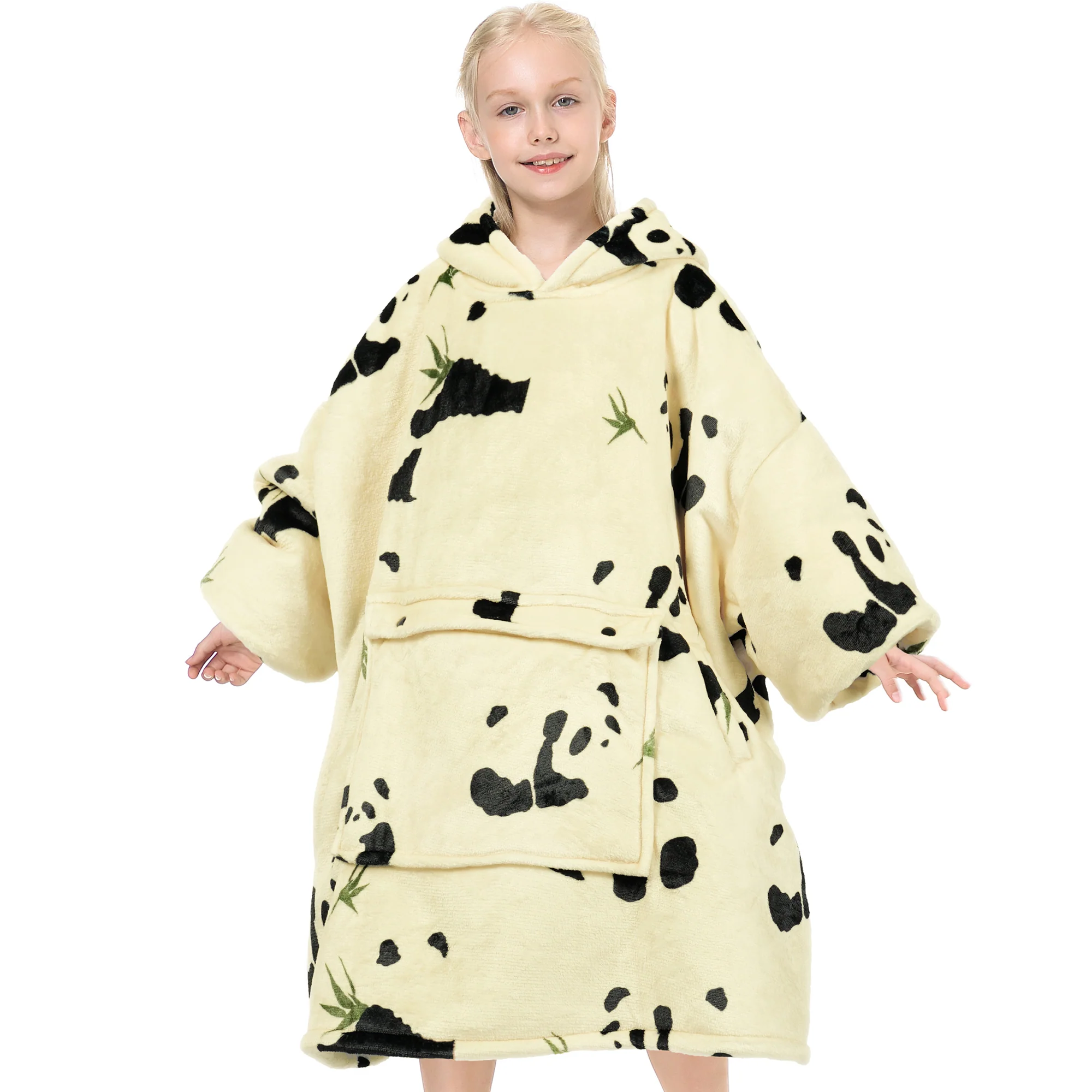 Panda Blanket Hoodie Teen