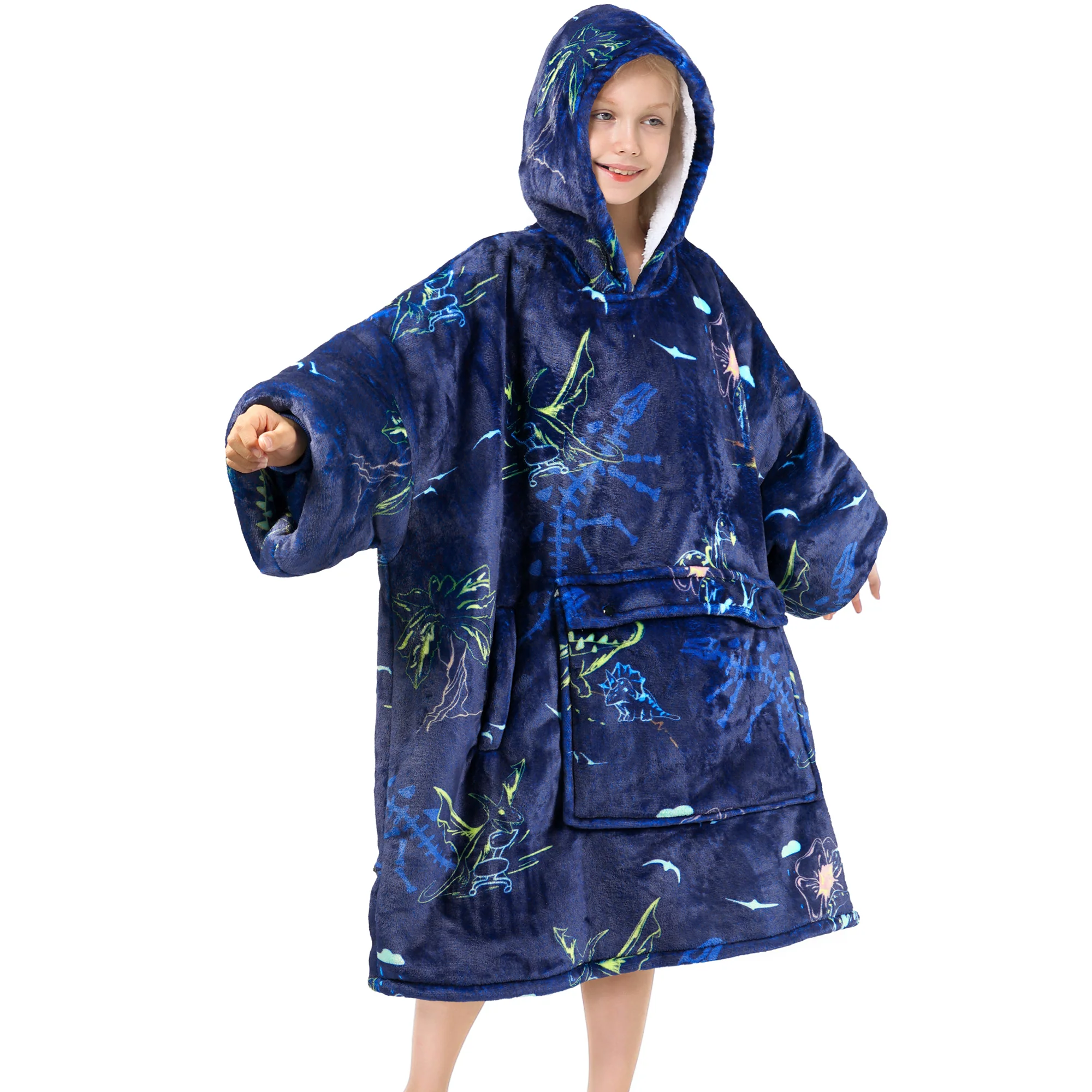 Dinosaur Blanket Hoodie Teen