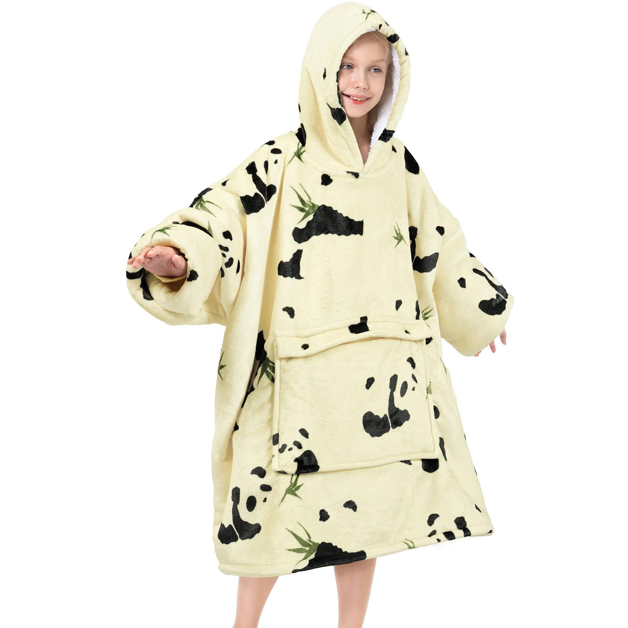 Panda Blanket Hoodie Teen