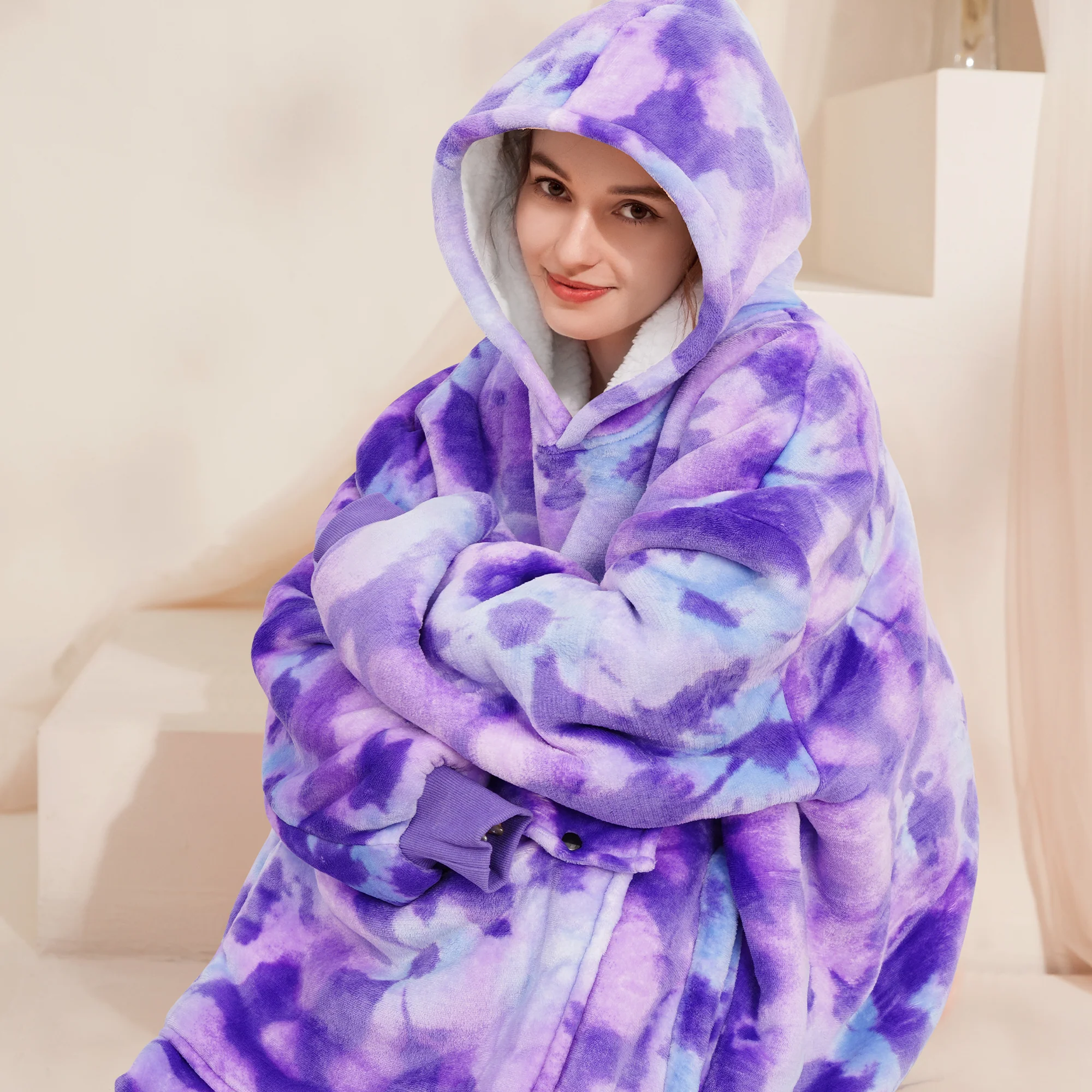 TieDye Purple Blanket Hoodie
