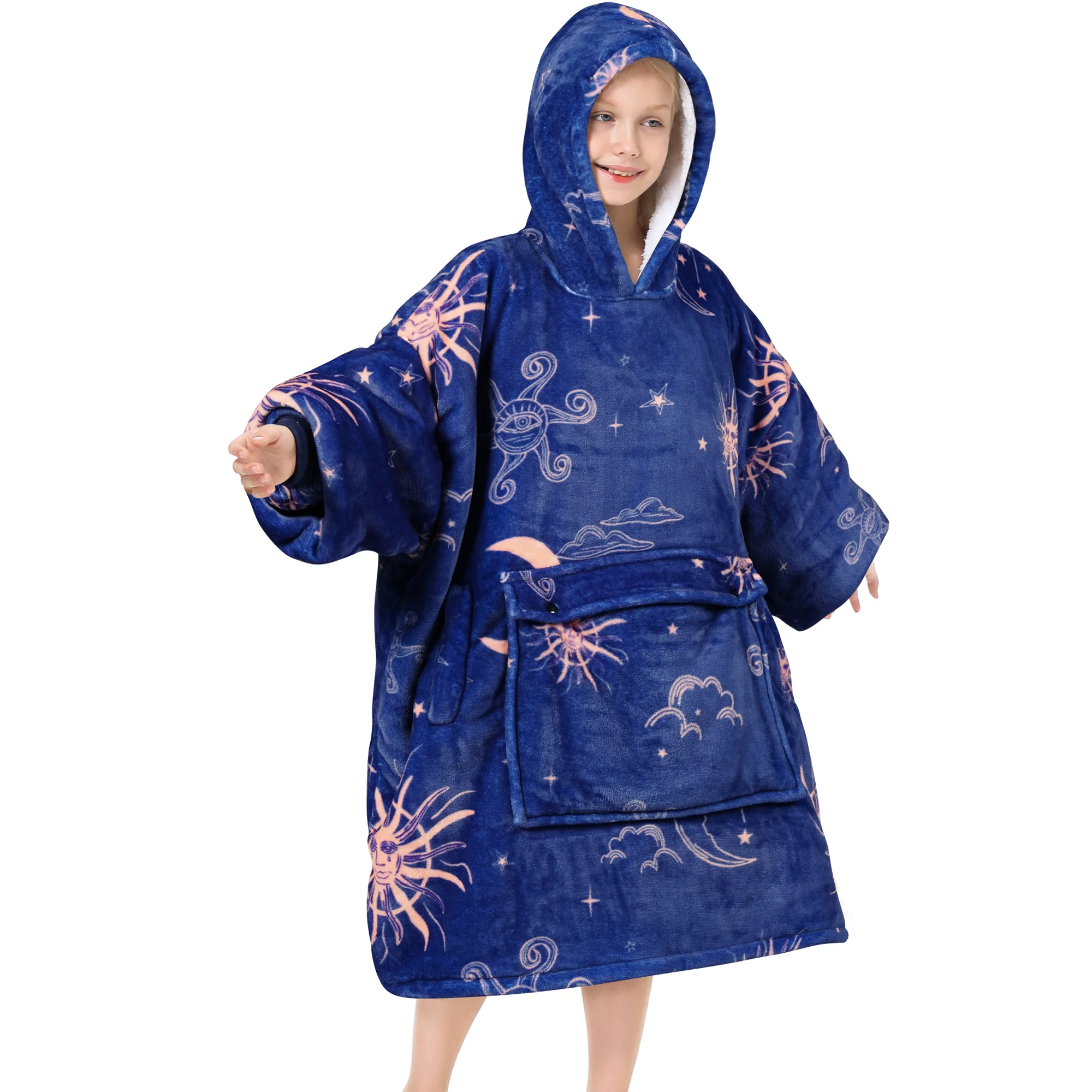 Sun and Moon Blanket Hoodie Teen
