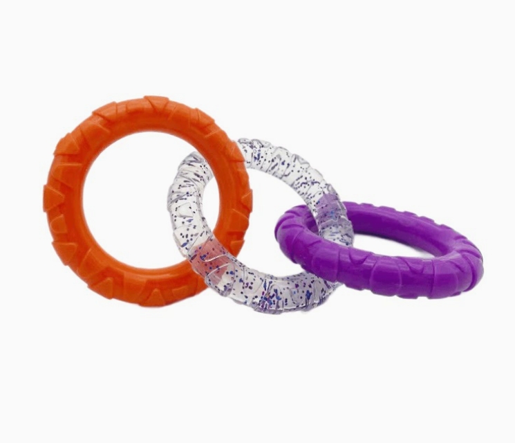 3-Ring Rubber Dog Tug Toy