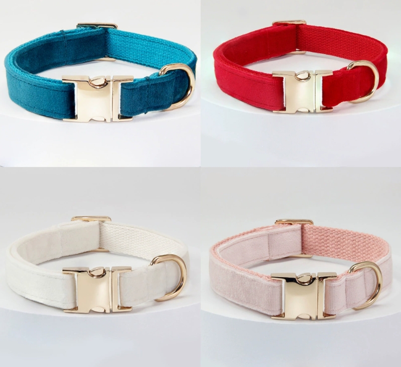 Soft Cotton Dog Collar with Metal Buckle