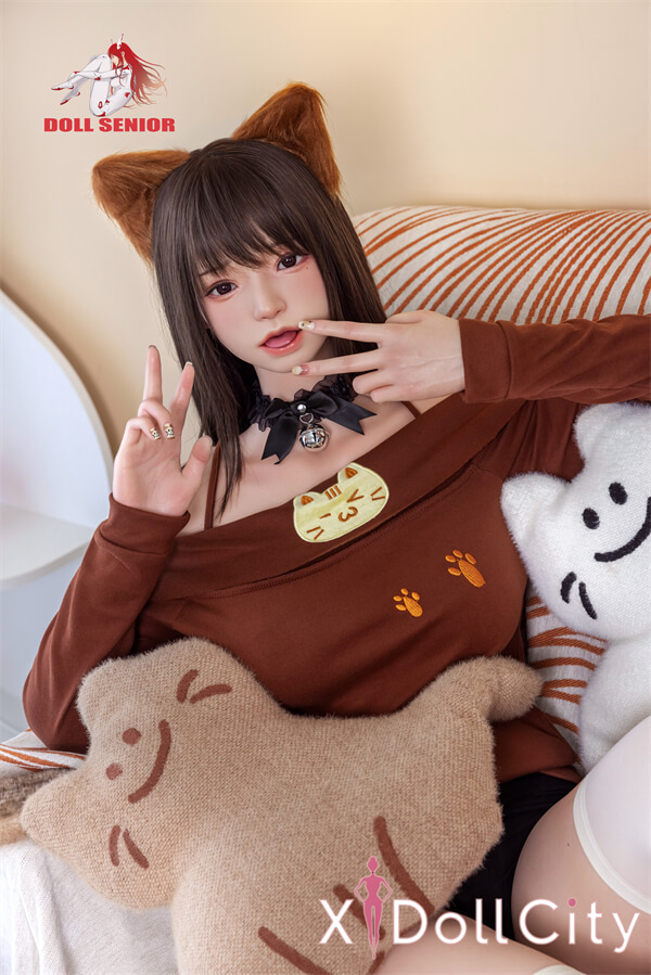 Doll senior 163cm Eカップ 美咲(Meixiao)軟質シリコンヘッド 口開閉機能付き TPE材質ボディー 材質選択可能 掲載画像はフルシリコン製ラブドール 猫モチーフ