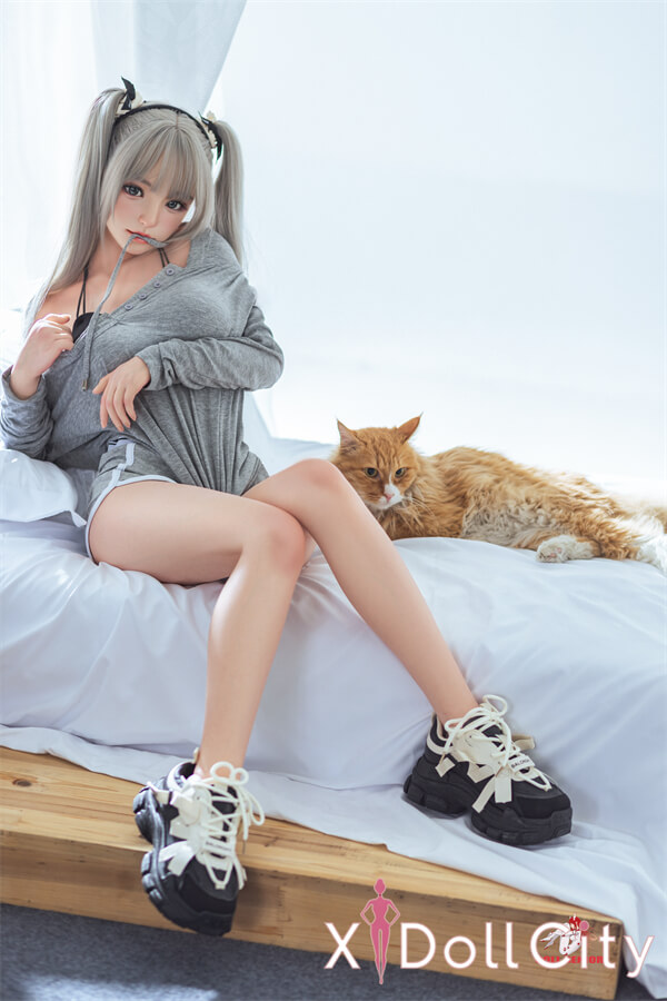 Doll Senior 148cm Dカップ 萌音 ツインテール 軟性シリコンヘッド オーラル機能+口開閉機能あり+模擬口腔付き 掲載画像はフルシリコン製成人スタイルラブドール