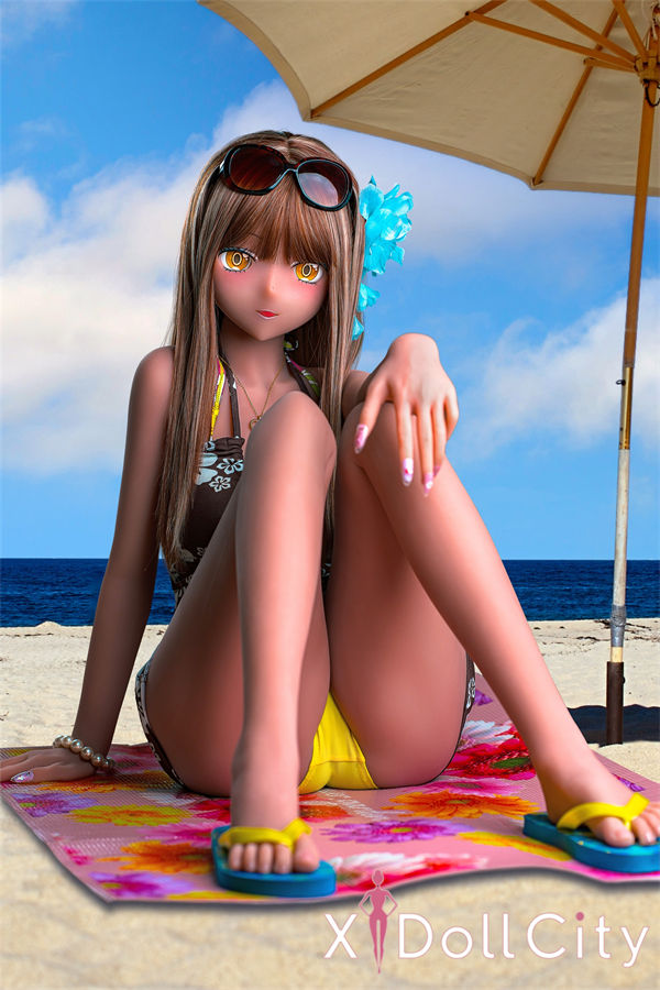 Aotume Doll #125 155cm Cカップ パールちゃん 日焼け肌 E 掲載画像はシリコン頭部+TPE材質ボディラブドール