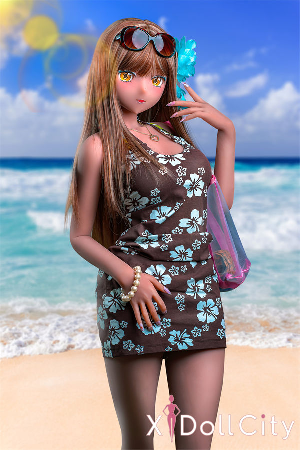 Aotume Doll #125 155cm Cカップ パールちゃん 日焼け肌 E 掲載画像はシリコン頭部+TPE材質ボディラブドール