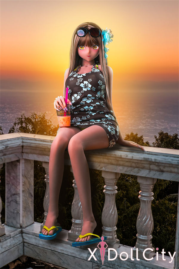 Aotume Doll #125 155cm Cカップ パールちゃん 日焼け肌 E 掲載画像はシリコン頭部+TPE材質ボディラブドール