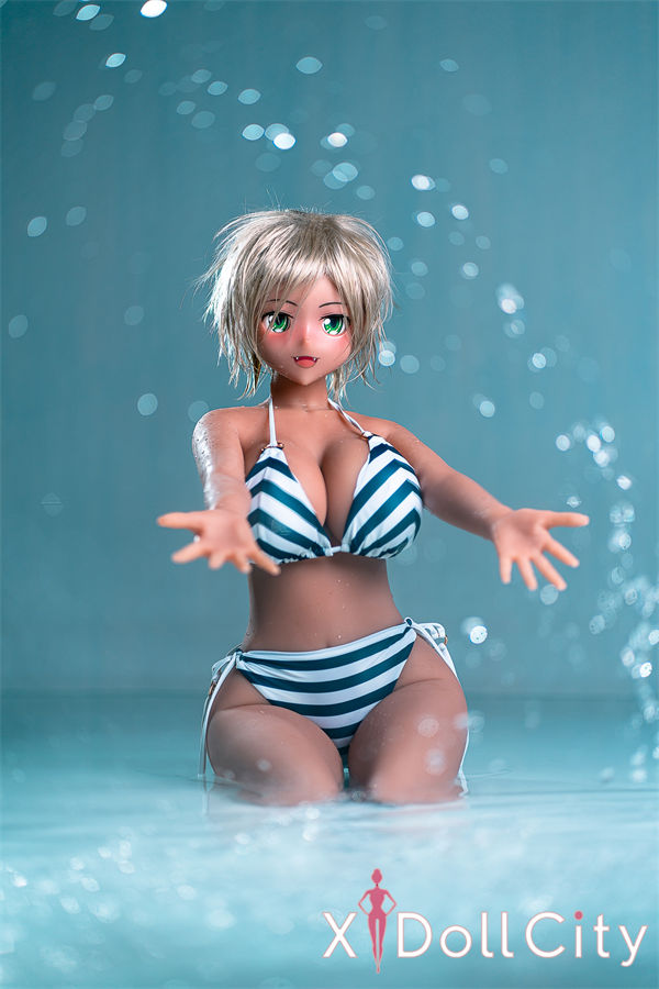 Aotume Doll 155cm Hカップ 碧眼×シャンパンゴールド髪 水着美人 掲載画像はシリコン頭部+TPE材質ボディラブドール