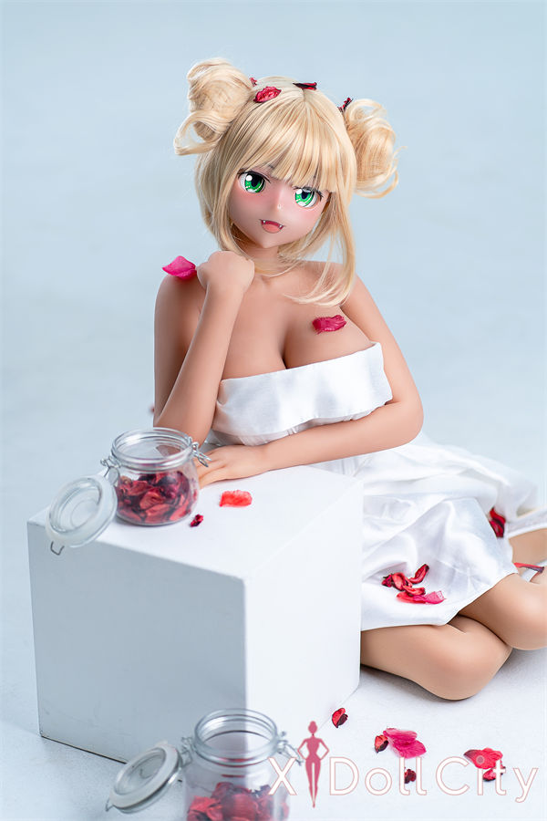 Aotume Doll 155cm Hカップ 碧眼×シャンパンゴールド髪 純白の花嫁 掲載画像はシリコン頭部+TPE材質ボディラブドール