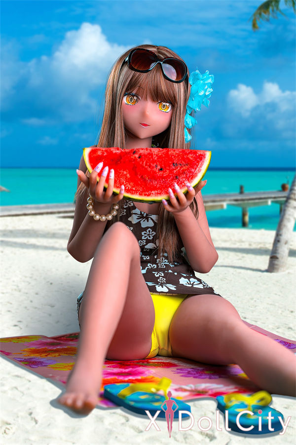 Aotume Doll #125 155cm Cカップ パールちゃん 日焼け肌 E 掲載画像はシリコン頭部+TPE材質ボディラブドール