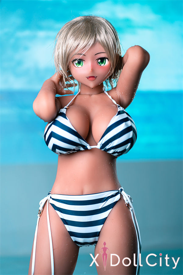 Aotume Doll 155cm Hカップ 碧眼×シャンパンゴールド髪 水着美人 掲載画像はシリコン頭部+TPE材質ボディラブドール