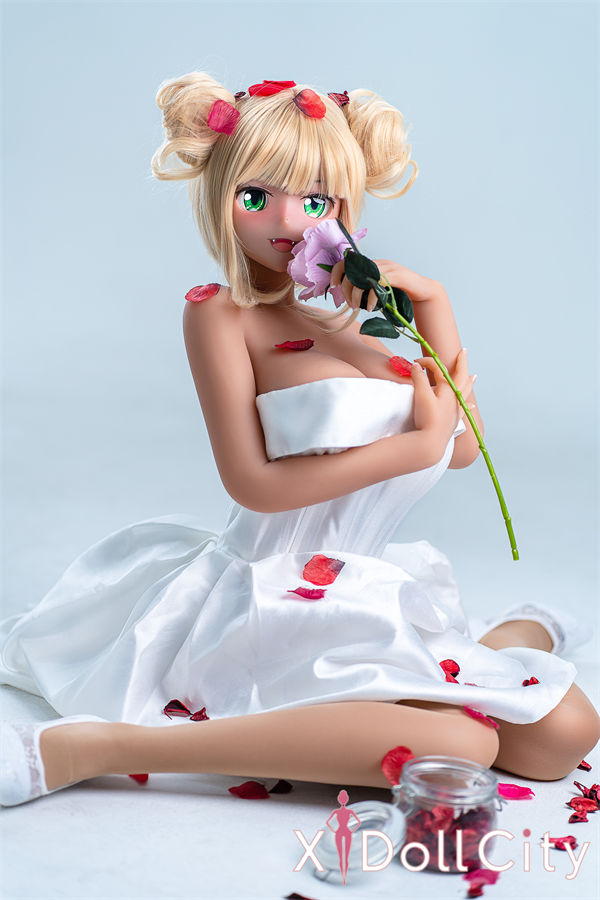 Aotume Doll 155cm Hカップ 碧眼×シャンパンゴールド髪 純白の花嫁 掲載画像はシリコン頭部+TPE材質ボディラブドール