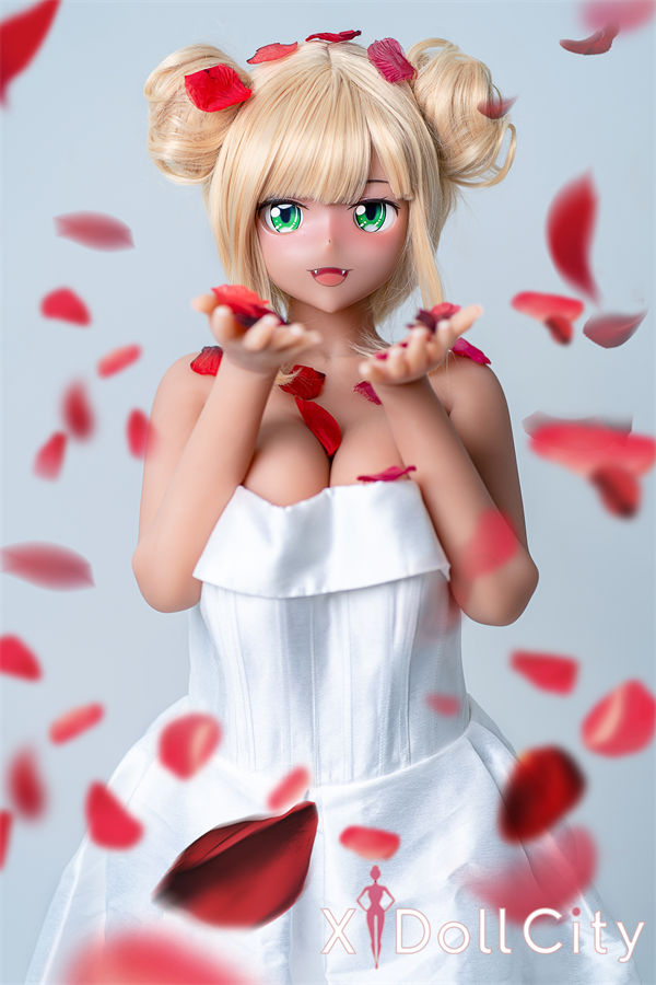 Aotume Doll 155cm Hカップ 碧眼×シャンパンゴールド髪 純白の花嫁 掲載画像はシリコン頭部+TPE材質ボディラブドール