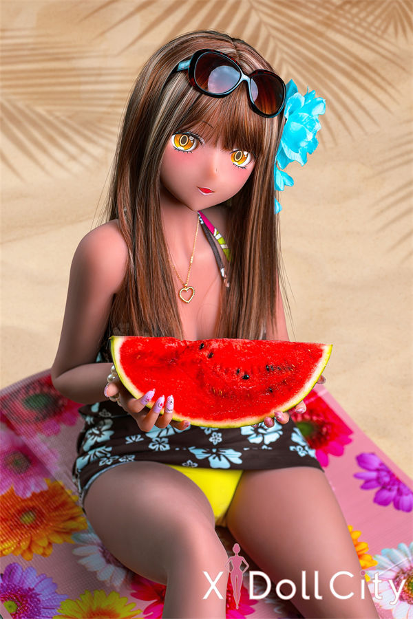 Aotume Doll #125 155cm Cカップ パールちゃん 日焼け肌 E 掲載画像はシリコン頭部+TPE材質ボディラブドール