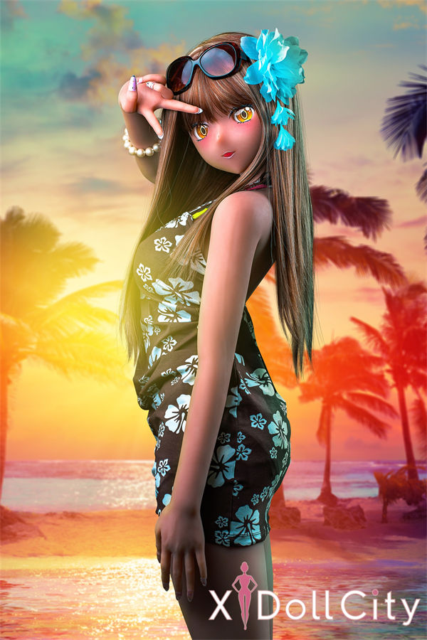 Aotume Doll #125 155cm Cカップ パールちゃん 日焼け肌 E 掲載画像はシリコン頭部+TPE材質ボディラブドール