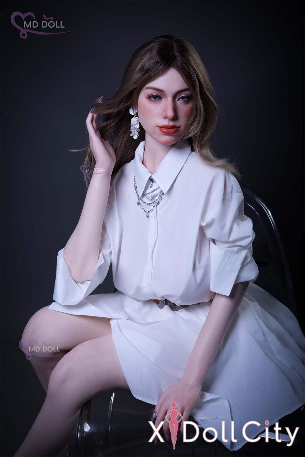 MD Doll 164cm Jカップ Coco 冷艷で上品な都会系 軟質シリコンヘッド 口開閉機能付き 掲載画像はフルシリコン製ラブドール
