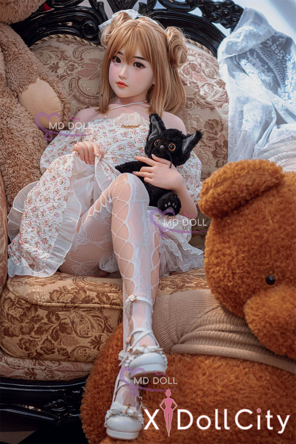 MD Doll 150cm Aカップ 蜜妮安（Susan）癒し系 軟質シリコンヘッド 口開閉機能付き 掲載画像はフルシリコン製成人スタイルラブドール