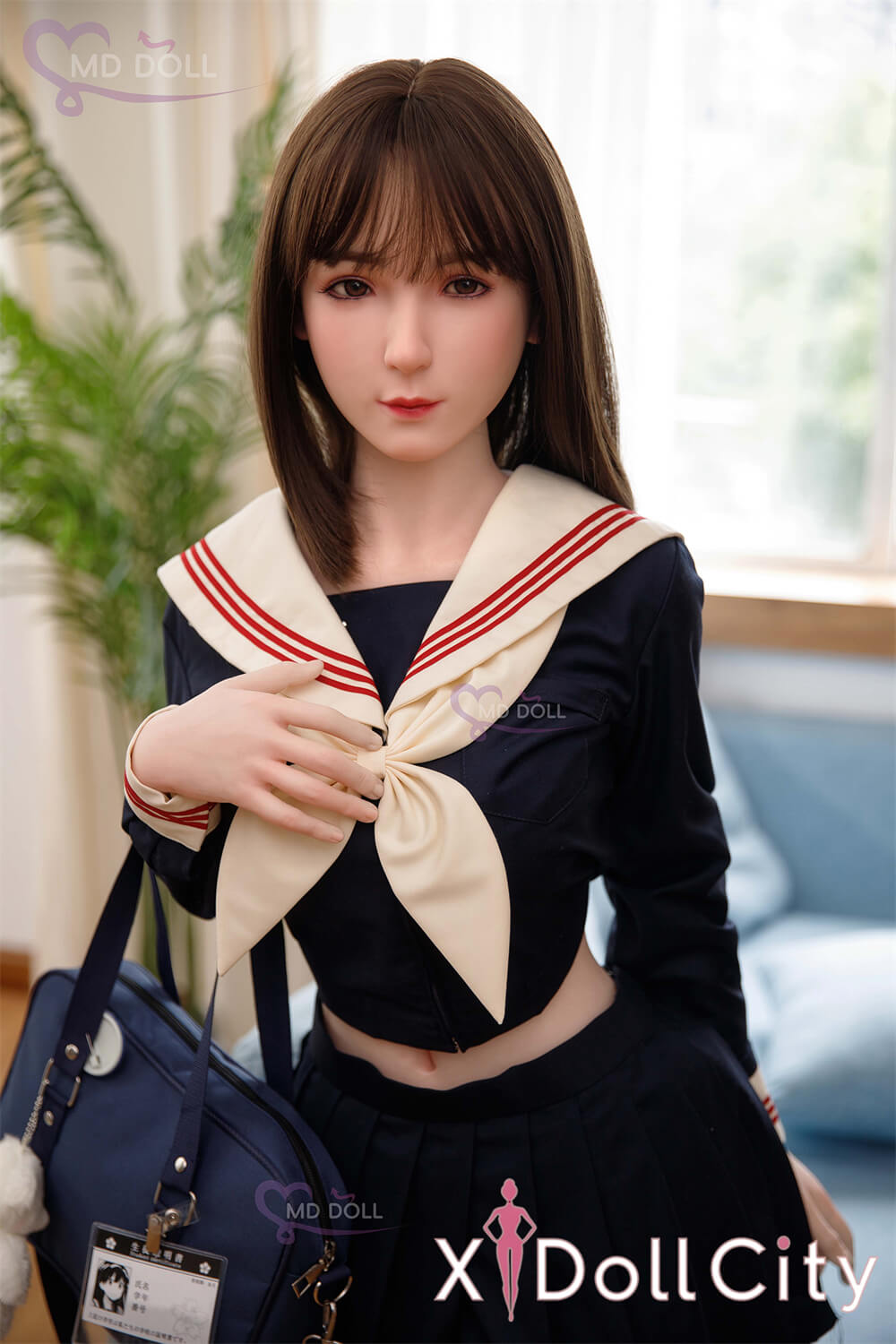 MD Doll 150cm Eカップ 凯安娜（Mabel）セーラー服の文学少女系 軟質シリコンヘッド 口開閉機能付き 掲載画像はフルシリコン製成人スタイルラブドール
