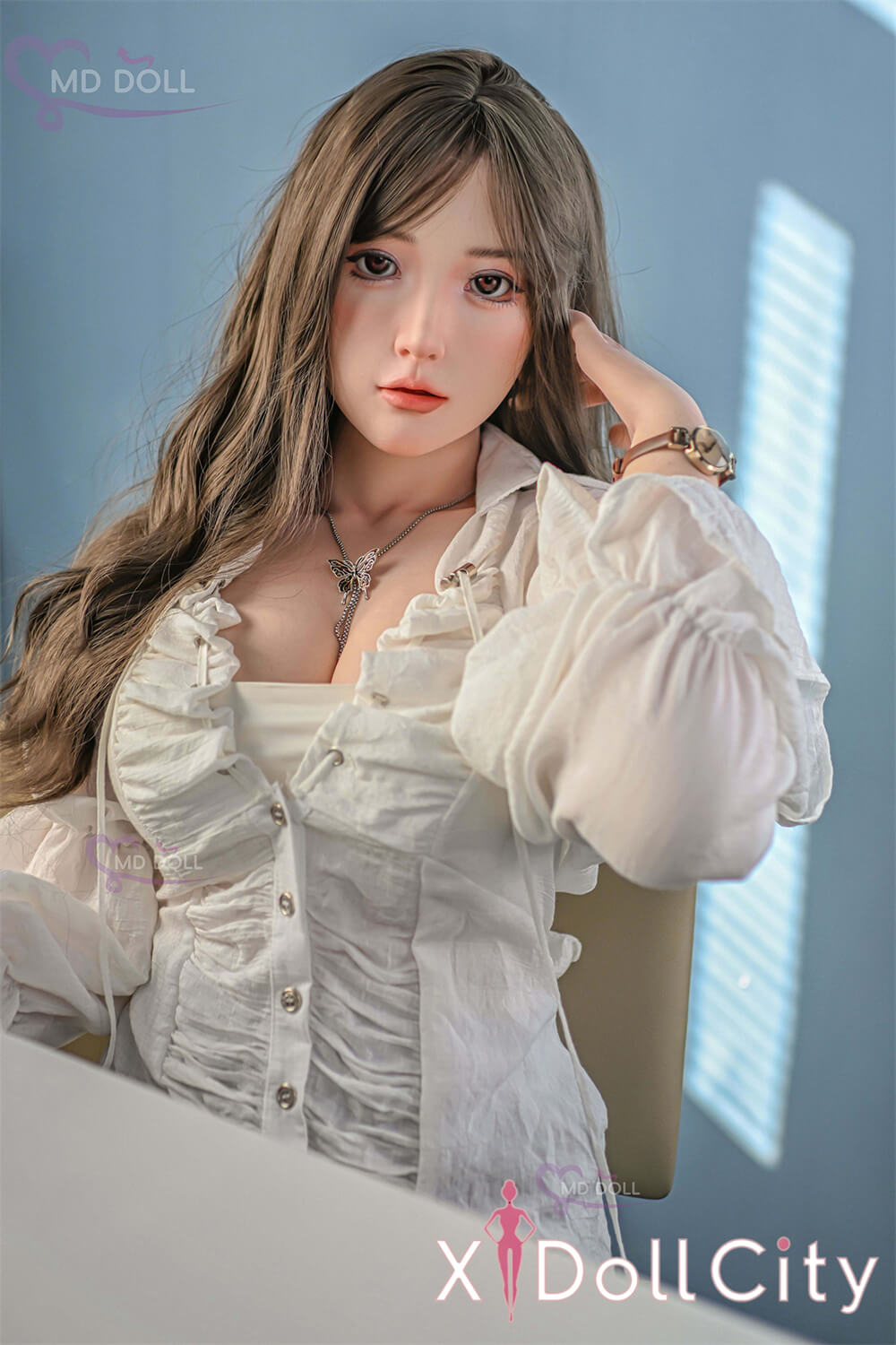 MD Doll 166cm Dカップ 露露（Doris）軟質シリコンヘッド 口開閉機能付き 掲載画像はフルシリコン製ラブドール