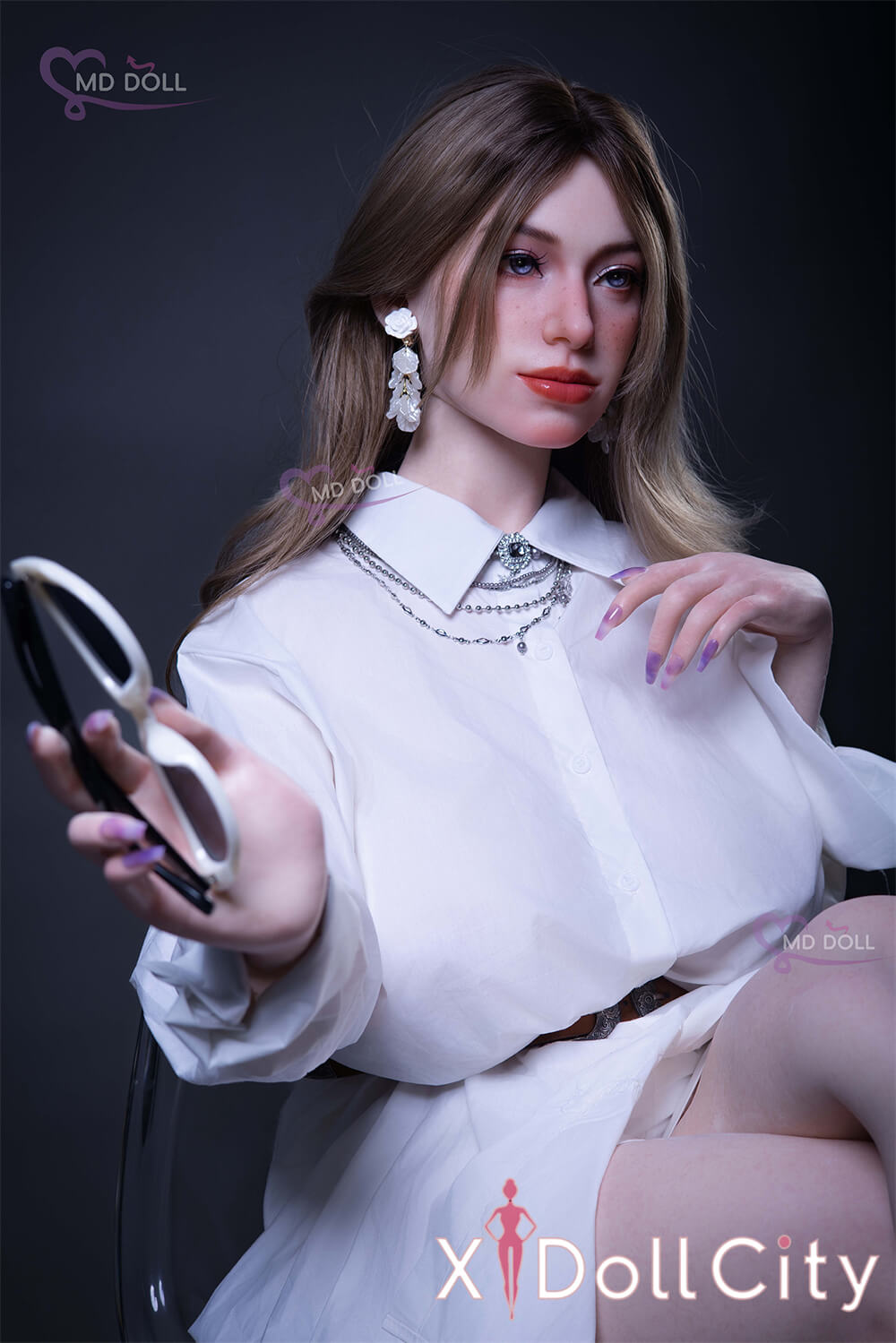 MD Doll 164cm Jカップ Coco 冷艷で上品な都会系 軟質シリコンヘッド 口開閉機能付き 掲載画像はフルシリコン製ラブドール