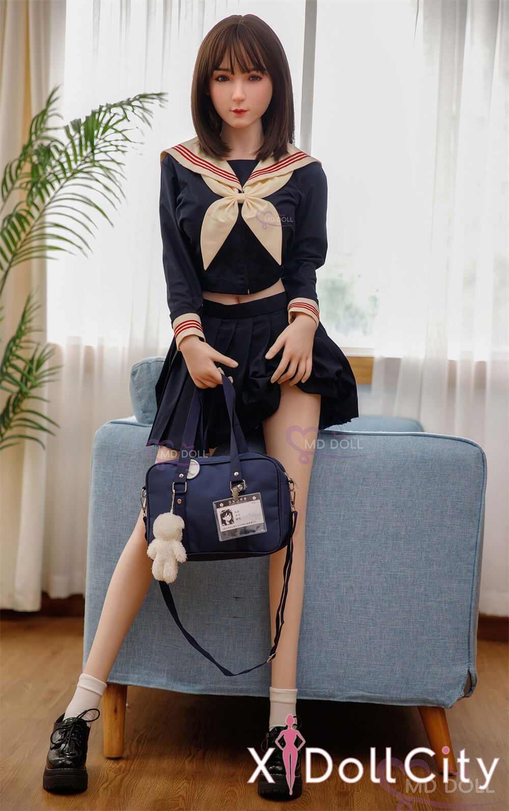 MD Doll 150cm Eカップ 凯安娜（Mabel）セーラー服の文学少女系 軟質シリコンヘッド 口開閉機能付き 掲載画像はフルシリコン製成人スタイルラブドール