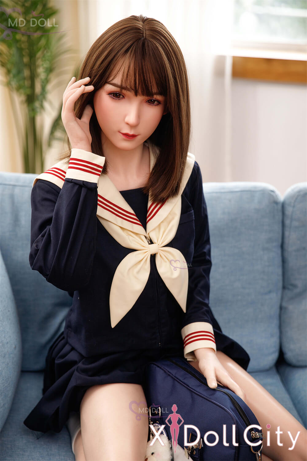 MD Doll 150cm Eカップ 凯安娜（Mabel）セーラー服の文学少女系 軟質シリコンヘッド 口開閉機能付き 掲載画像はフルシリコン製成人スタイルラブドール