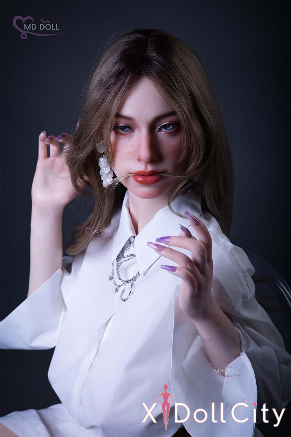 MD Doll 164cm Jカップ Coco 冷艷で上品な都会系 軟質シリコンヘッド 口開閉機能付き 掲載画像はフルシリコン製ラブドール