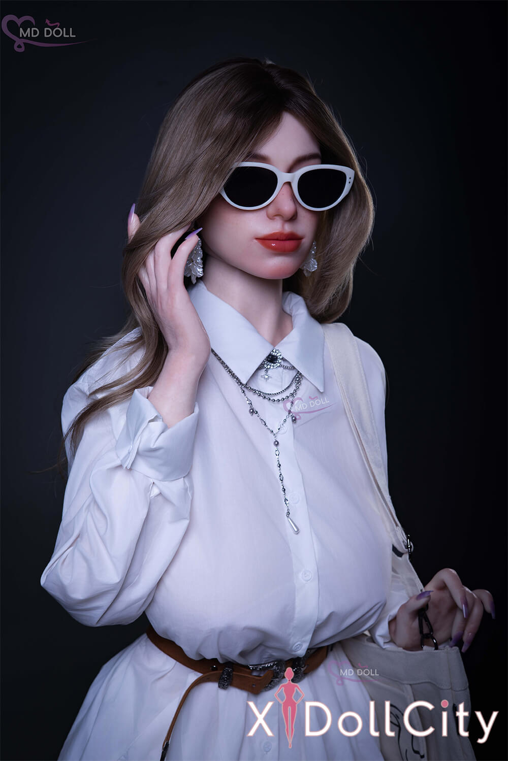 MD Doll 164cm Jカップ Coco 冷艷で上品な都会系 軟質シリコンヘッド 口開閉機能付き 掲載画像はフルシリコン製ラブドール
