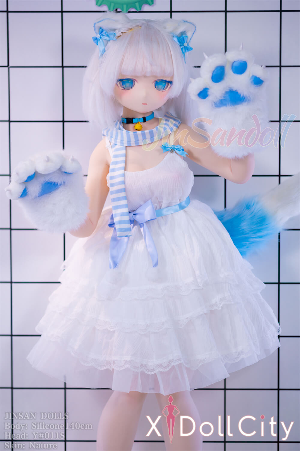 WM Doll #Y011S Bカップ ビニール製ヘッド+シリコン製ボディ ノーマル肌 弱気で可憐な猫娘系アニメドール 成人スタイルラブドール