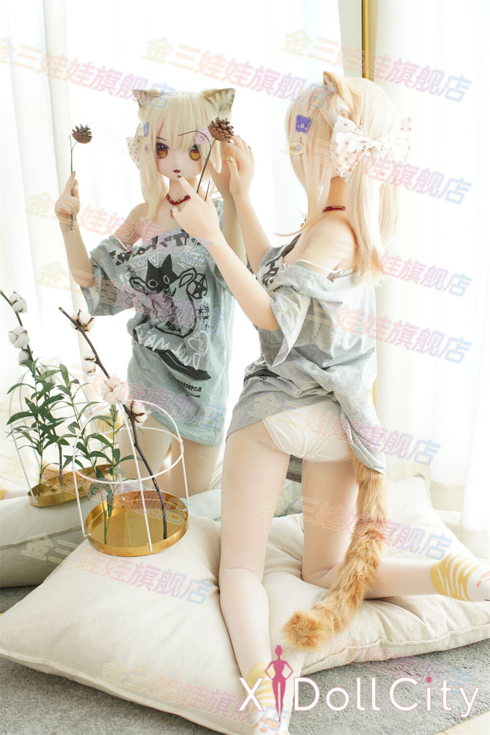 WM Doll 159cm Bカップ #Y007 TPE製 キュート 癒し系 猫口 アニメドール