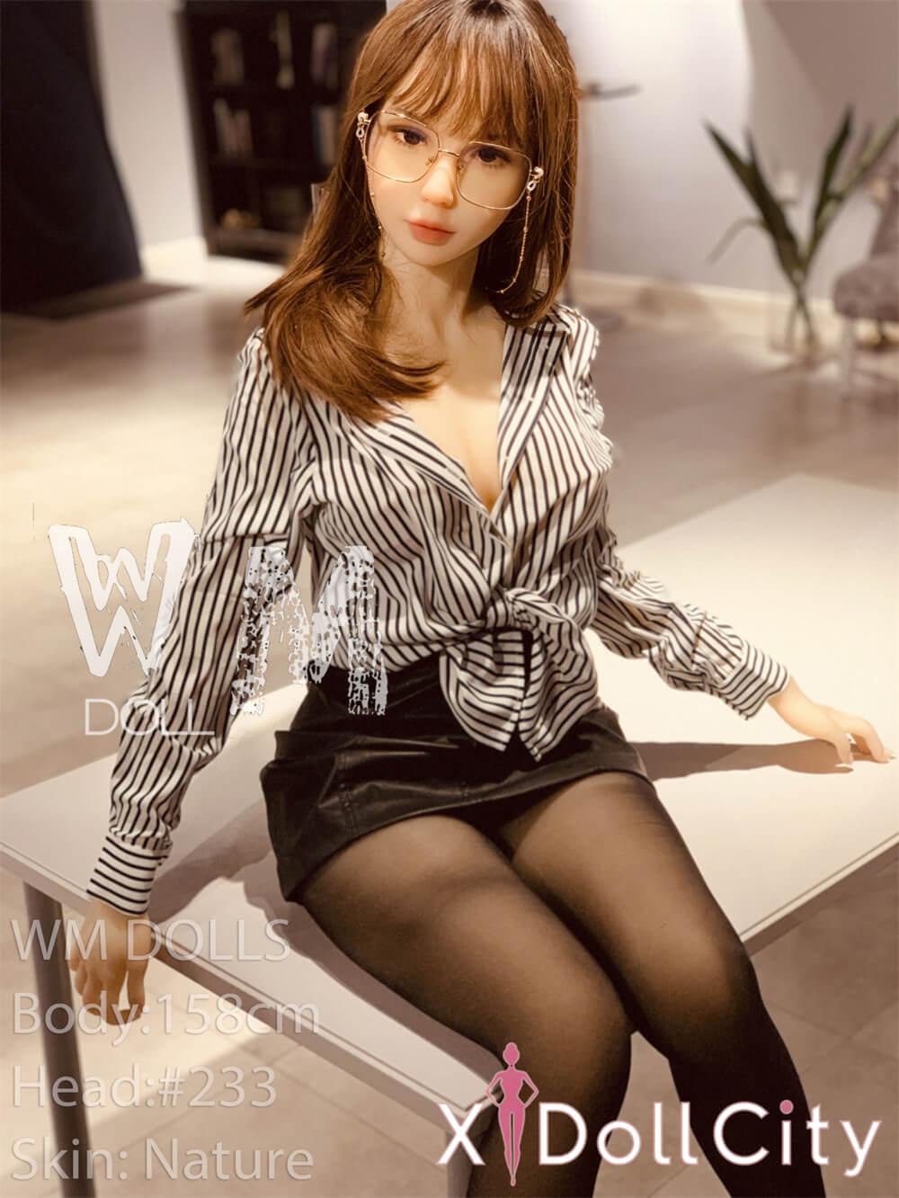 WM Doll 158cm Gカップ #233 ノーマル肌 TPE製 知的眼鏡秘書風ラブドール