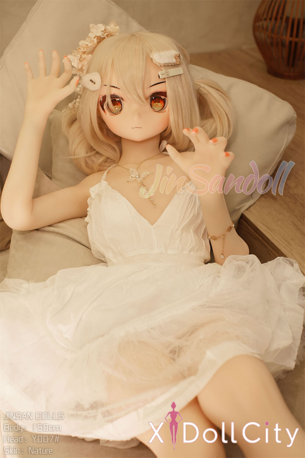 WM Doll 150cm Aカップ #Y007 TPE製 ノーマル肌 サマードレス系ツンデレ 成人スタイルラブドール