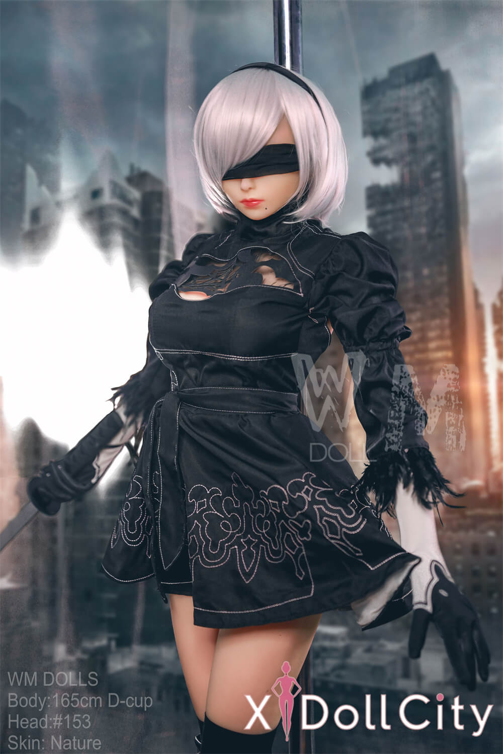 WM Doll 165cm Dカップ #153 ノーマル肌　TPE製 戦闘系ヨルハ2B風ラブドール