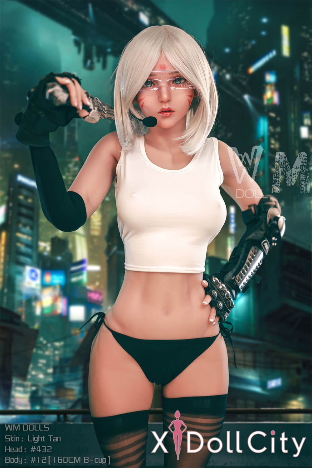 WM Doll 160cm Bカップ #432 小麦色肌 TPE製 未来系サイバーパンク風エルフラブドール